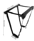 Game Changer Under Desk Computer Tower Stand For PC Hanging Bracket with adjustable straps, dimensions 35.5cm x 65cm.