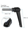 Clamping Lever Handles 2 Pack M8 X 35mm Threaded Male Stud 304 Stainless Steel Adjustable Locking Quick Release Ratchet Push Button Bolt Knobs Black Finish Rust Resistant For Industrial Machinery And Fixtures