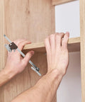 Two Pack Heavy Duty Lift Up Cabinet Hinges With Gas Spring Supports For Cabinets Doors Wardrobes And Bookcases Keeps Lids And Flaps Open Safely And Smoothly Perfect For Kitchens Closets And Home Furniture Projects, installed on wooden cabinet door