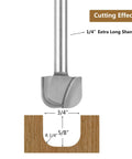 Pro Grade Bowl Tray Router Bit Quarter Inch Shank Three Quarter Cut Diameter Carbide Tip Two Flute Milling Cutter cutting effect on wood