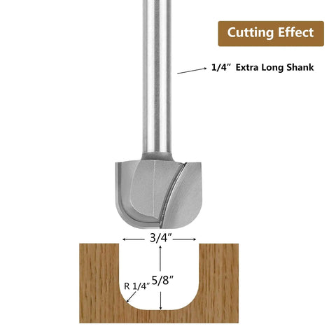 Pro Grade Bowl Tray Router Bit Quarter Inch Shank Three Quarter Cut Diameter Carbide Tip Two Flute Milling Cutter cutting effect on wood