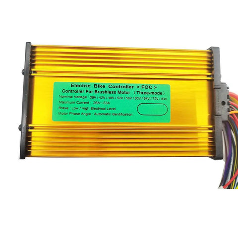 Universal Brushless Controller For Electric Scooters And E-Bikes, 36V To 72V, 26A-33A, 500W-1000W, Sine Wave Power, Plug-And-Play Smooth Throttle, Stable Direction, Durable Build For Long-Lasting Performance
