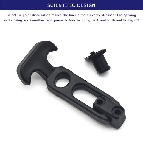 Rock Solid Rubber Hood Catch Latches With Mounting Brackets showing scientific design feature