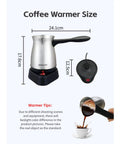 Electric 600ml Do It All Coffee Pot With Stainless Steel Kettle And Ergonomic Handle For Home Use with measurements shown