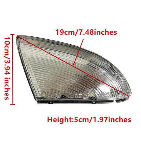 Dodge Ram 1500 Front Mirror Turn Signal Puddle Light Left Driver Side LED Lamp Assembly Replacement 68064949AA dimensions
