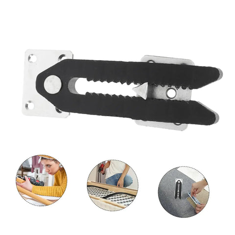 10 Pack Heavy Duty Sectional Sofa Connectors Modular Snap Hook For Couch Joint Repair Living Room Furniture showing a black and silver clamp.