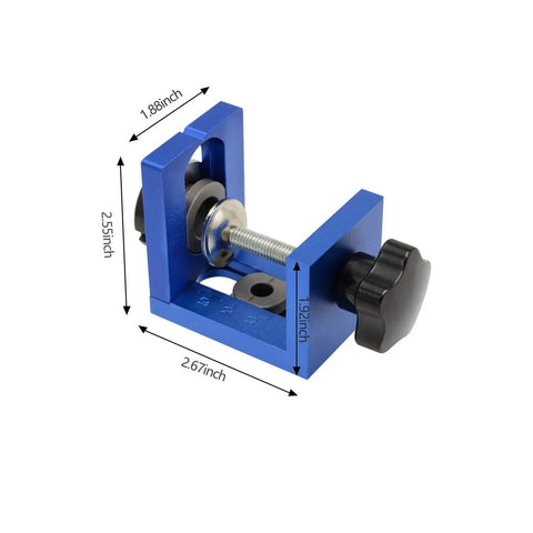 Pocket Hole Jig Kit System DIY Woodworking Aluminum Alloy Locator Tool Set with 8mm and 15mm Holes, blue anodized finish