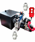 Compact 12V Hydraulic Power Unit With 0.8 kW Dual Acting Pump For Car Lifts And Dump Trailers Portable On The Go Hydraulic Station visible