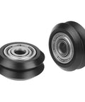 Close-up of V Groove Wheel Set, 20 Pieces, 5mm Bore, 625 Bearing, 3D Printer CNC Pulley Accessories, Delrin Plastic Double Bearing Rollers