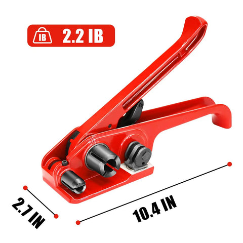 Rock Solid Heavy Duty Banding Strapping Tensioner And Cutter Tool Manual Windlass for 1/2 to 3/4 inch polyester strap, 10.4 in long