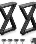 Heavy Duty 16 Inch Metal Bench And Table Leg Set In Black With Z Shape Design Built To Last DIY Ready Furniture Legs