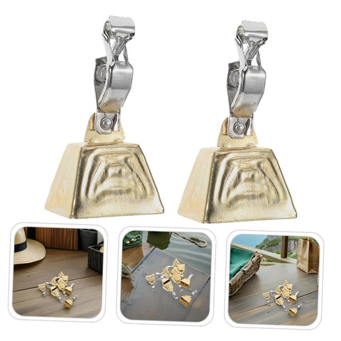 Stainless steel clip-on fishing bite alarm bells set for carp fishing, front view, pair