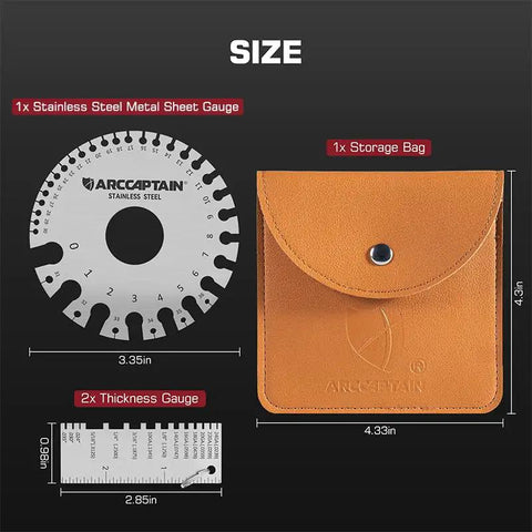 Pro Grade Stainless Steel Sheet Metal Gauge Thickness Tool Dual Sided Round Thickness Gauge For Zero To Thirty Six Reading