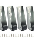 Heavy Duty Long Frame Rigid Casters 4 Pack 0.9 Inch Silver Wheels For Shop Cart And Furniture With Rock Solid Brackets and screws
