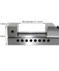 2 Inch Precision Grinding Screwless Mini Insert Vise For Toolmakers In Tool Steel With Black Metallic Finish, 3.2 Inch Jaw Opening