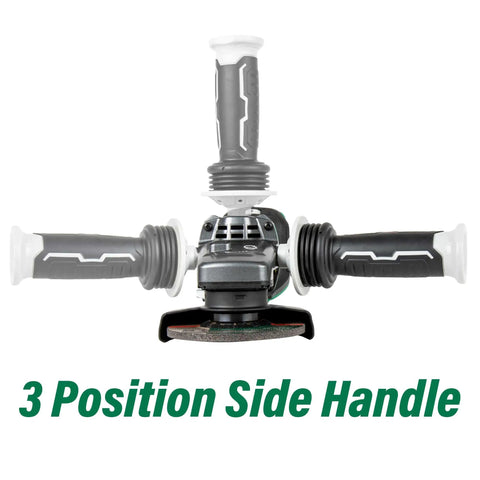 36V Cordless 4.5-Inch To 5-Inch Angle Grinder With MultiVolt Power, 3-position side handle, front view