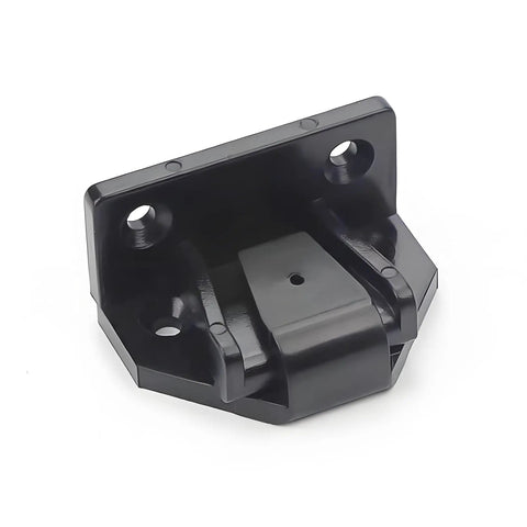 Rock Solid Adjustable Push Fittings For Panel Frames Black Makrolon Brackets, close-up view of bracket for secure wall mount.