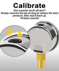 AetralYB 0-200 psi 2-inch dial liquid-filled stainless steel pressure gauge with 1/4 in NPT mount brass threaded outlet