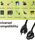 16/3 100 Foot Black Outdoor Extension Cord Heavy Duty Moisture Resistant Ideal For Tools And Equipment with plug closeup
