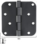 Top Notch 12 Pack Matte Black Door Hinges With Slick 5/8 Radius Corners And Smooth Full Swing Design heavy duty 4x4 inch hinge with screws