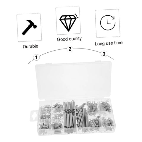 200 Pcs Compression And Extension Spring Assortment Kit For Automotive Repairs Appliance Fixing Electronics Tool Sturdy Spiral Springs Versatile Small Tension Set in organizer case