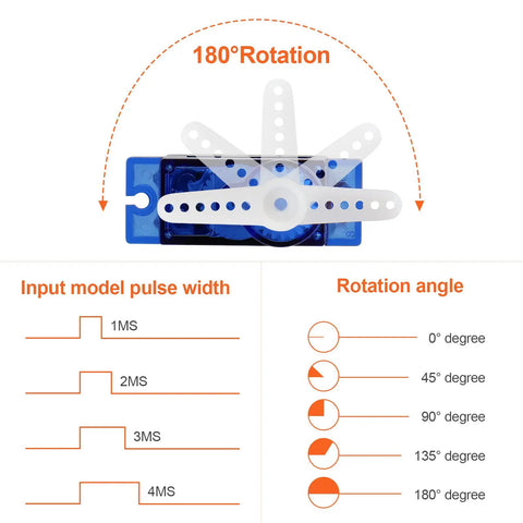 Select This Badass 10 Pack Of Sg90 9g Micro Servo Motors For Rc Robots Helicopters And Cars Plus Diy Arduino Raspberry Pi Builds That Roll Smooth And Perform Flawlessly Every Time with rotation angles shown.