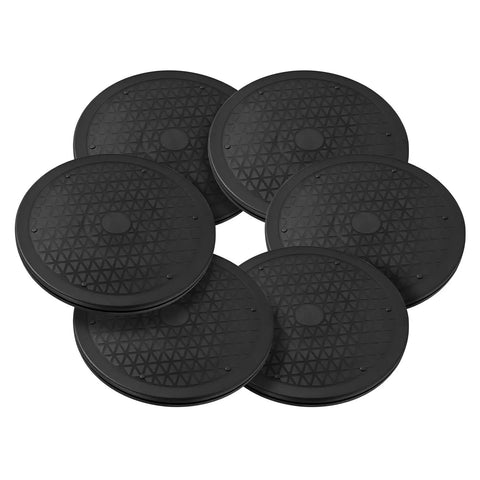 Bulk 6 Pack Of Slick 12 Inch Black Lazy Susan Turntables For Pantry Cabinet Organization Featuring Smooth 360 Spin Heavy Duty Plastic Rotating Trays