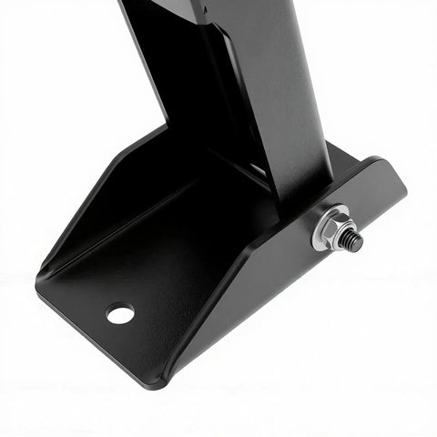 Close-up of reinforced steel mount with matte black finish for Heavy Duty Rear Door Hinge Set For Jeep Wrangler Jk And Jku 2007 To 2018.