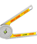 Job Site Ready Miter Saw Protractor And Angle Finder Ruler Featuring 360 Degree Gauge Scale With Dual Bubble Level for precise angle measurements.