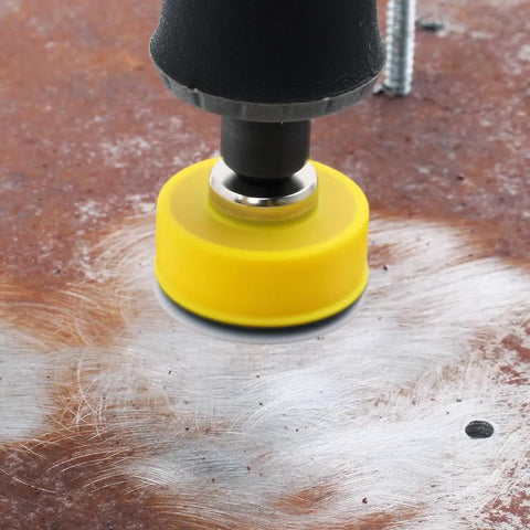 Sanding pad from 110 Piece 1 Inch Sanding Discs Set With 2 Mandrels And Hook And Loop Shank Pads 40 To 600 Grit Polishing Kit for Rotary Tool on metal