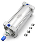 Pneumatic Air Cylinder 3.94 Inch Bore, 10.82 Inch Stroke, Pro Grade Double Acting Single Rod, M20x1.5 Threaded Rod, 1/2 Port, SC 100 X 275