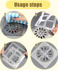 Ditch Stubborn Hair Clogs With These Toss And Go Shower Drain Covers Zero Plumbing Drama: Usage steps showing peel and stick application.