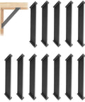 Heavy Duty 45 Degree Angle Support Brackets Kit For Wood Posts, 12 Piece Heavy Hitter Corner Brace Set with black steel braces.