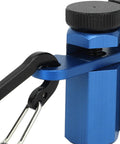Close-up of Precision Stair Gauge Knob And Framing Square Jig With Dead On Angle Cutting Guide, aluminum alloy design.