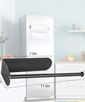 Magnetic Stainless Steel Paper Towel Holder For Refrigerator Grill And Toolbox Rotatable 30cm Black With dimensions shown
