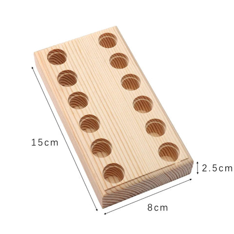 Wood Pliers Holder With Multi Slot Rack For Beading Tools and Hand Tools Durable Bead Tool Organizer showing size dimensions.