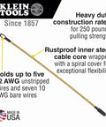 Top Shelf 13 Inch Flexible Fish Tape Leader For 1/8 Inch Steel Tapes, showing heavy duty construction and rustproof cover.