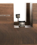 Wooden Espresso Knock Box And Tamper Holder Station With Non Slip Base Fits 58mm Portafilter adjustable stand detail close-up
