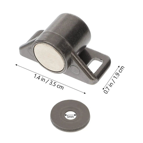 Magnetic Cabinet Door Catches 4 Pack Heavy Duty Drawer Push Latches zinc alloy build with measurements shown