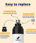 Instructions for replacing 3 Pack Replacement Drum Grinders For Silent Groom Pro Nail Grinder Diamond Tip Spare Heads
