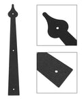 Close-up of Six Piece Garage Door Handle Hinges Set With Heavy Duty Steel Base Decorative Barn Hardware Kit Smooth Soft Close Hydraulic Buffer Durable Door Hinge Kit For Wood And Aluminum Doors Easy Install
