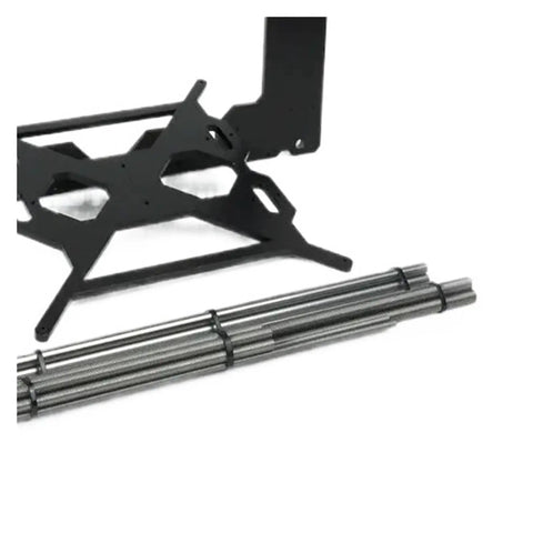 Super Heavy Duty Black Aluminum 3D Printer Frame Kit With 6mm Threaded Smooth Rods, showcasing aluminum frame and smooth rods.