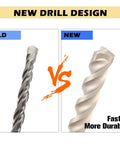 Comparison of old vs new drill design from 8 Piece Concrete Hole Saw Kit 2 Inch Masonry Hole Saws For Cement SDS Plus Core Bits