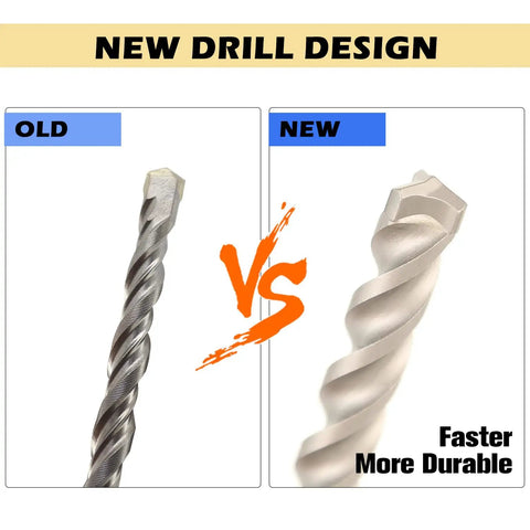 Comparison of old vs new drill design from 8 Piece Concrete Hole Saw Kit 2 Inch Masonry Hole Saws For Cement SDS Plus Core Bits