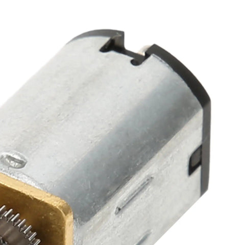 Close-up of 3V Micro Geared DC Motor With Metal Gearbox Tiny Deceleration Gear Reduction High Torque Low Noise For RC Cars Robots DIY Projects