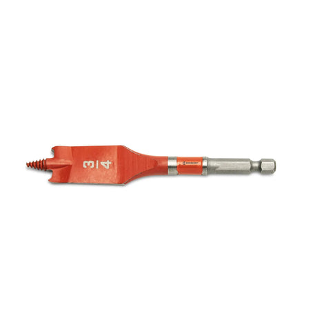 Speed Striker Screw Point Spade Drill Bit 4 Inch By Three Quarter Inch Fast Drilling With Contoured Paddle For Easy Chip Removal