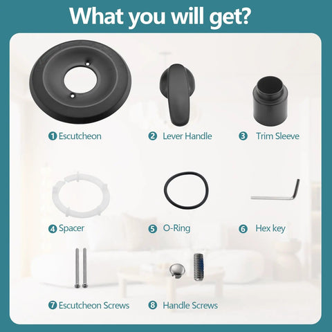 No Sweat Matte Black Shower Trim Kit Compatible With Delta 13 And 14 Series Featuring Slick Handle And Wall Plate For Quick Bathroom Refreshes And Easy Diy Upgrades Today