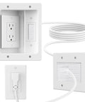 Wall Cable Concealer Kit With Brush Wall Plate And Recessed Outlet Box For TV Cables HDMI Ethernet And A V Wires 9 Foot Cord