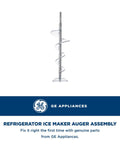 Refrigerator Dispenser Auger WR17X11939 Replacement Part For Ice Maker, vertical metal push shaft and gear assembly.