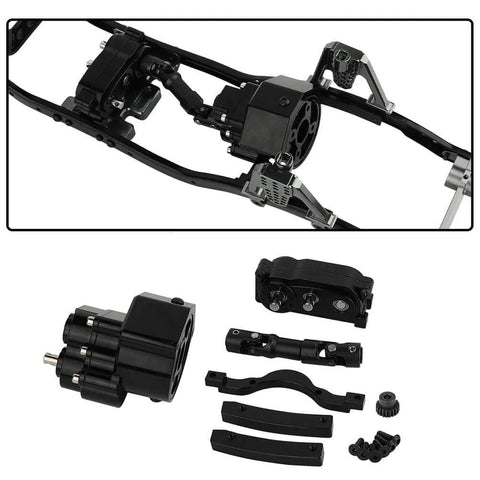 Beefed-Up All Metal Front Planetary Transmission With Prefixal Gearbox And Hardened Steel Drive Shaft For 1/10 RC Crawler parts